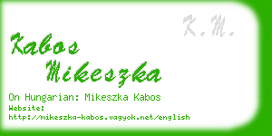 kabos mikeszka business card